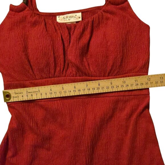 Y2K Self Esteem Top M Pink Smocked Baby Doll Gauzy Stretchy 90's - Picture 8 of 9